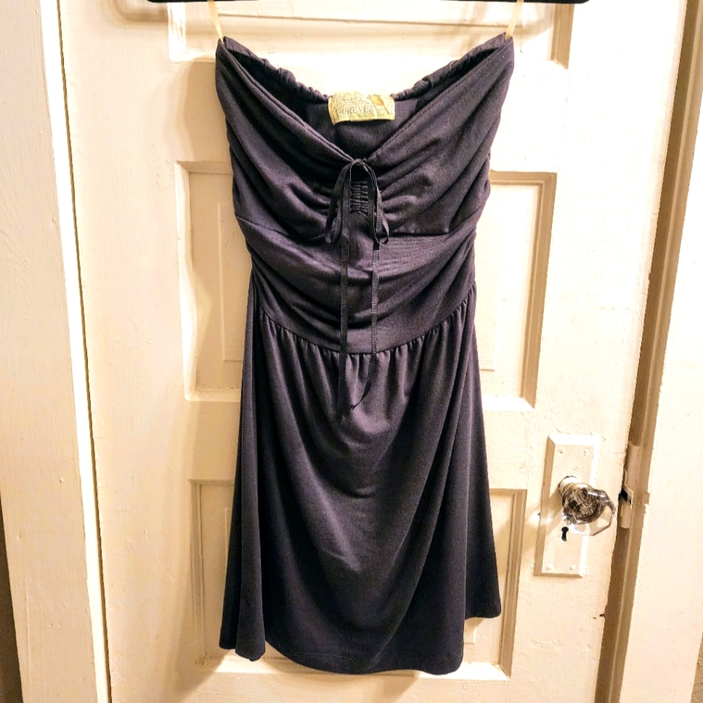 Women's Forever 21 Gray Strapless Dress, Size S